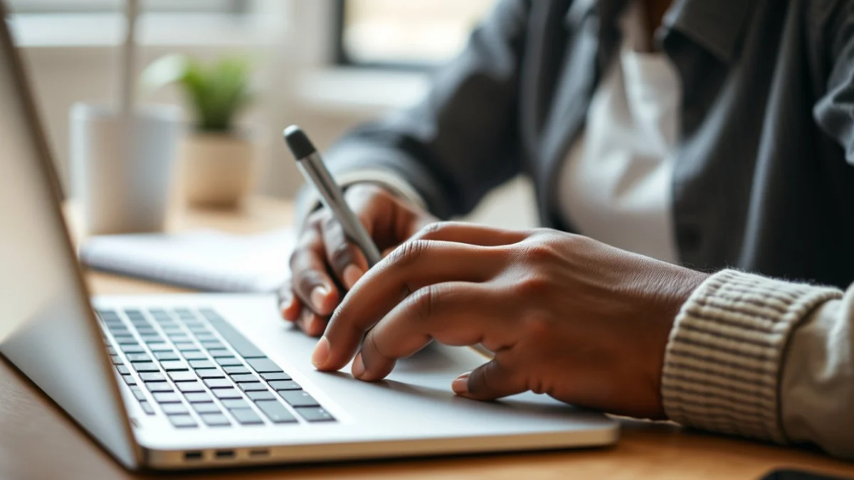 Person learning become a freelancer with no experience in a modern educational setting