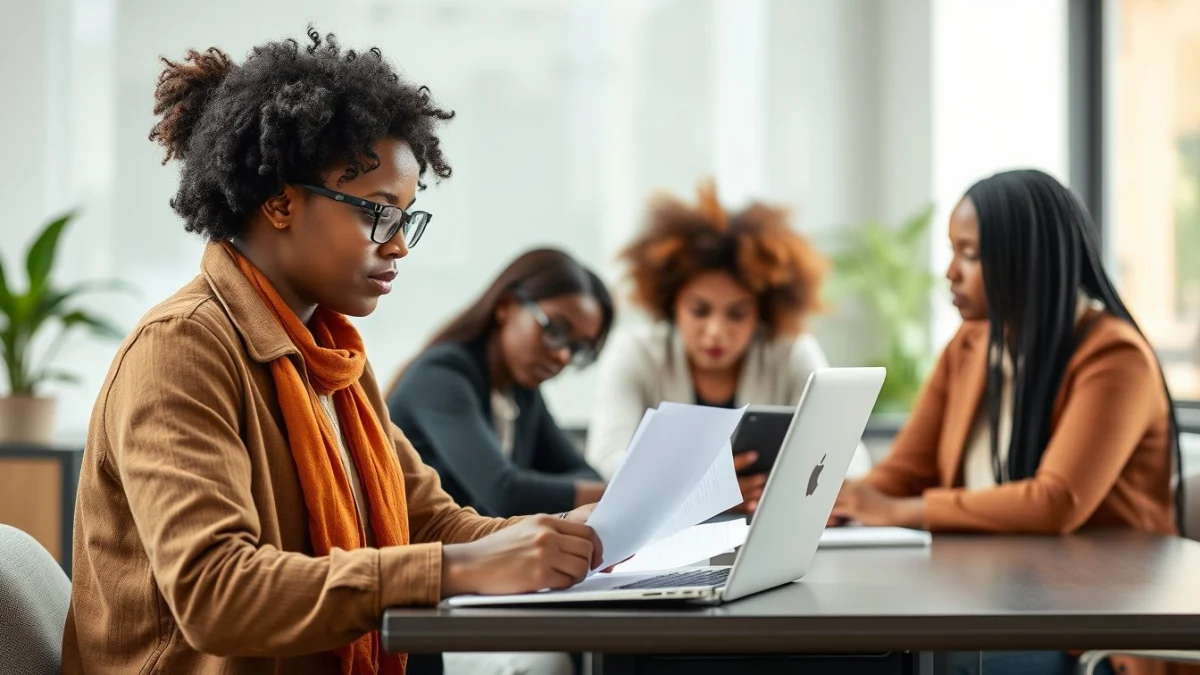 Person learning become a project coordinator in south africa in a modern educational setting