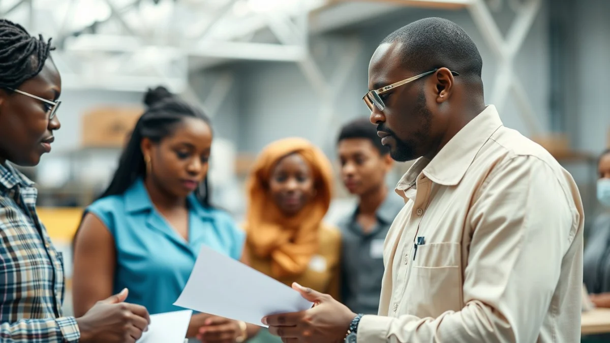 Person learning become a quality control inspector in south africa in a modern educational setting
