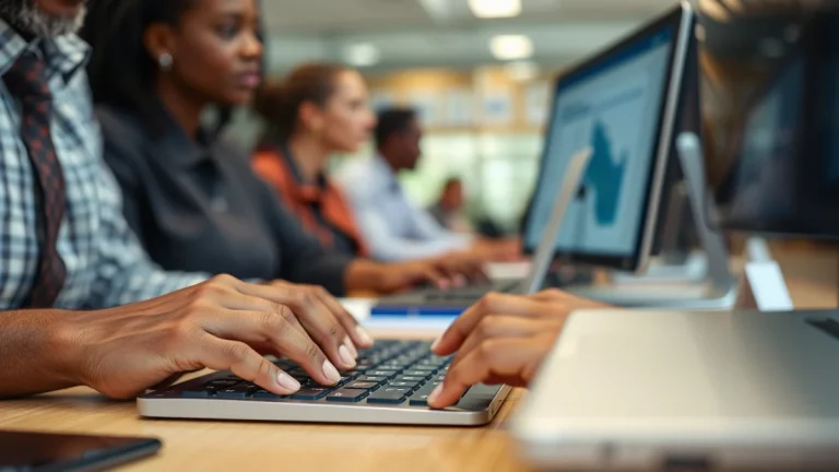 Person learning become a reservations agent in south africa in a modern educational setting