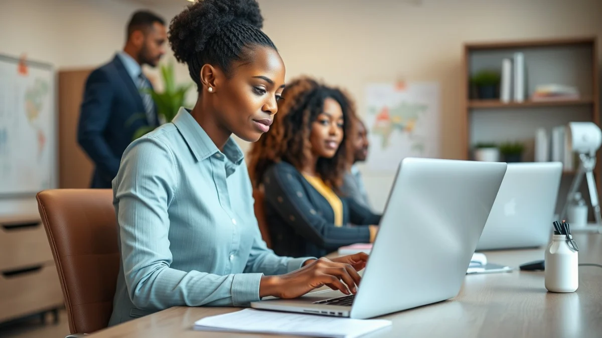 Professional learning office and administrative skills in a modern workspace