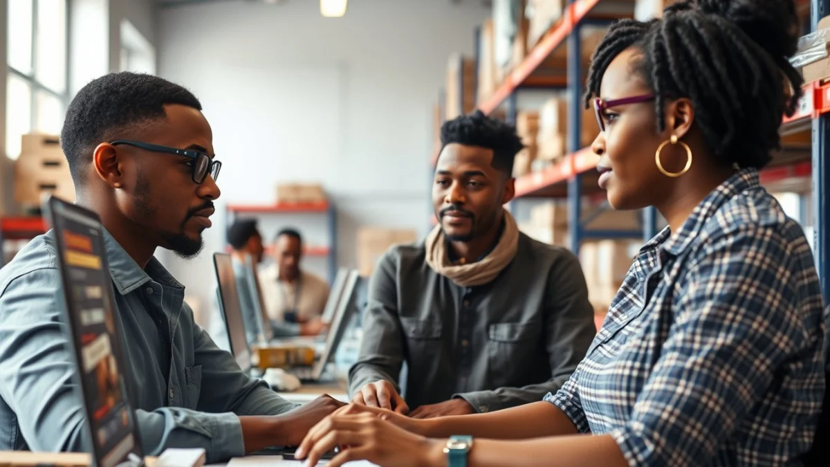 Person learning become an inventory controller in south africa in a modern educational setting