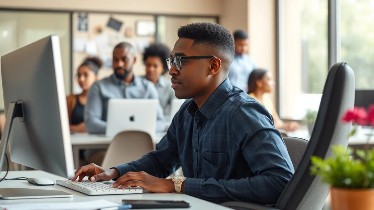 Professional learning office and administrative skills in a modern workspace