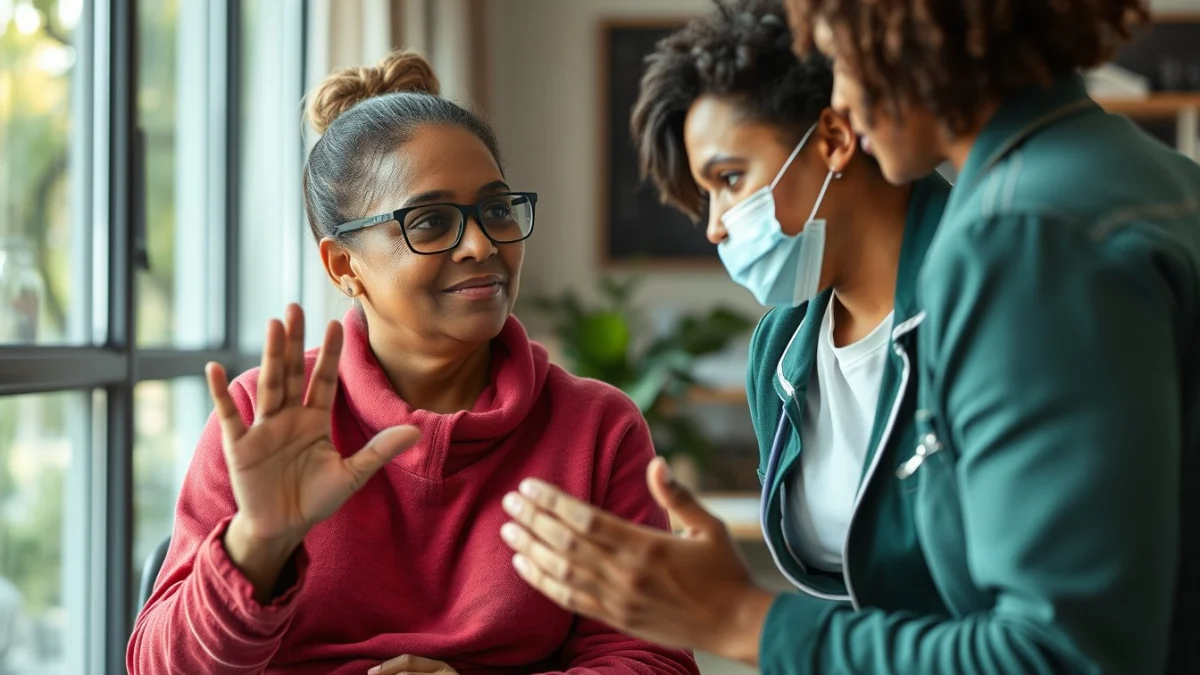 Learner studying caregiving skills in a professional training environment