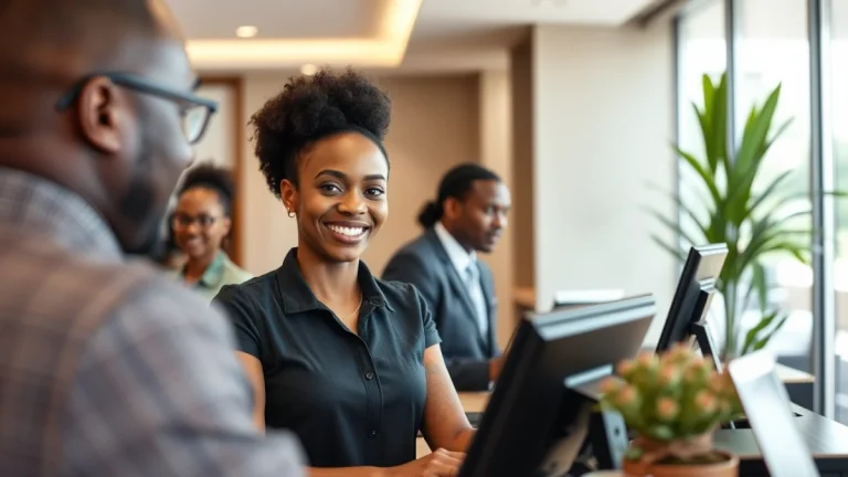 Person learning deal with difficult hotel guests in a modern educational setting