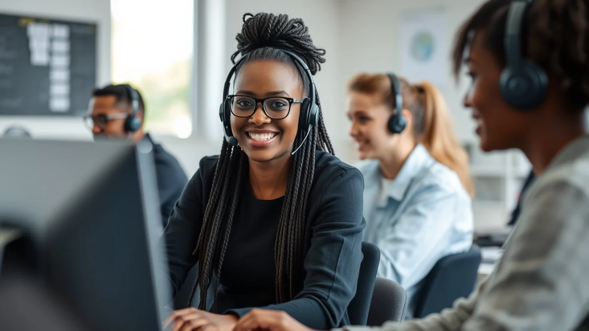 Person learning get a technical support job with no experience in a modern educational setting