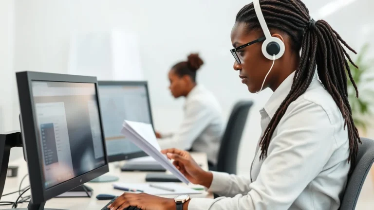 Person learning get an accounts receivable clerk job with no experience in a modern educational setting