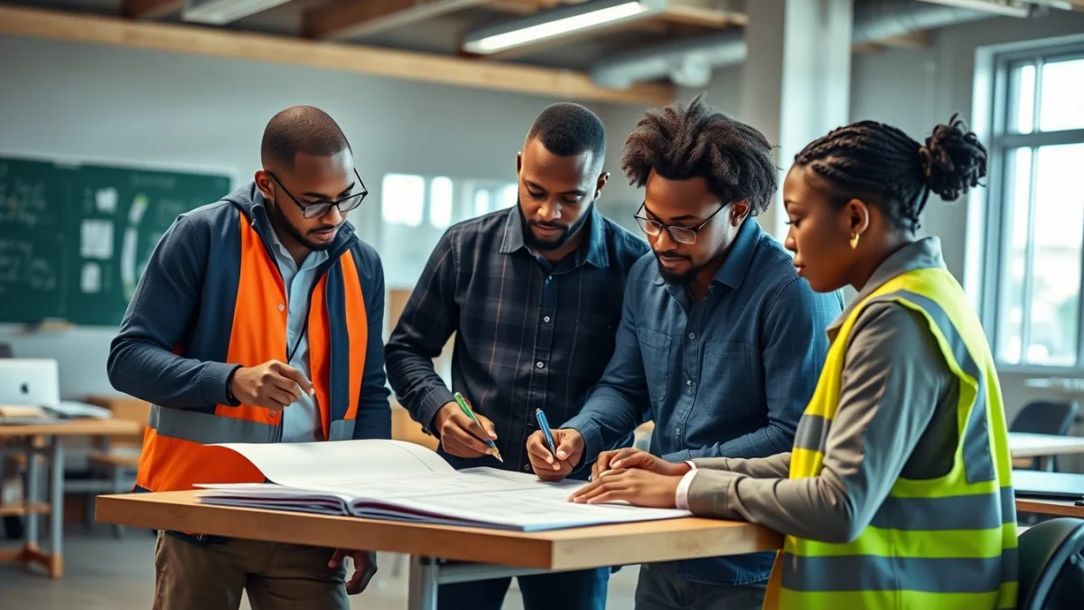 Person learning get your first quantity surveying job in south africa in a modern educational setting