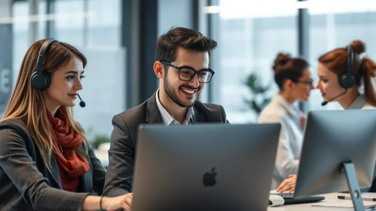Person learning business skills in a clean modern workspace