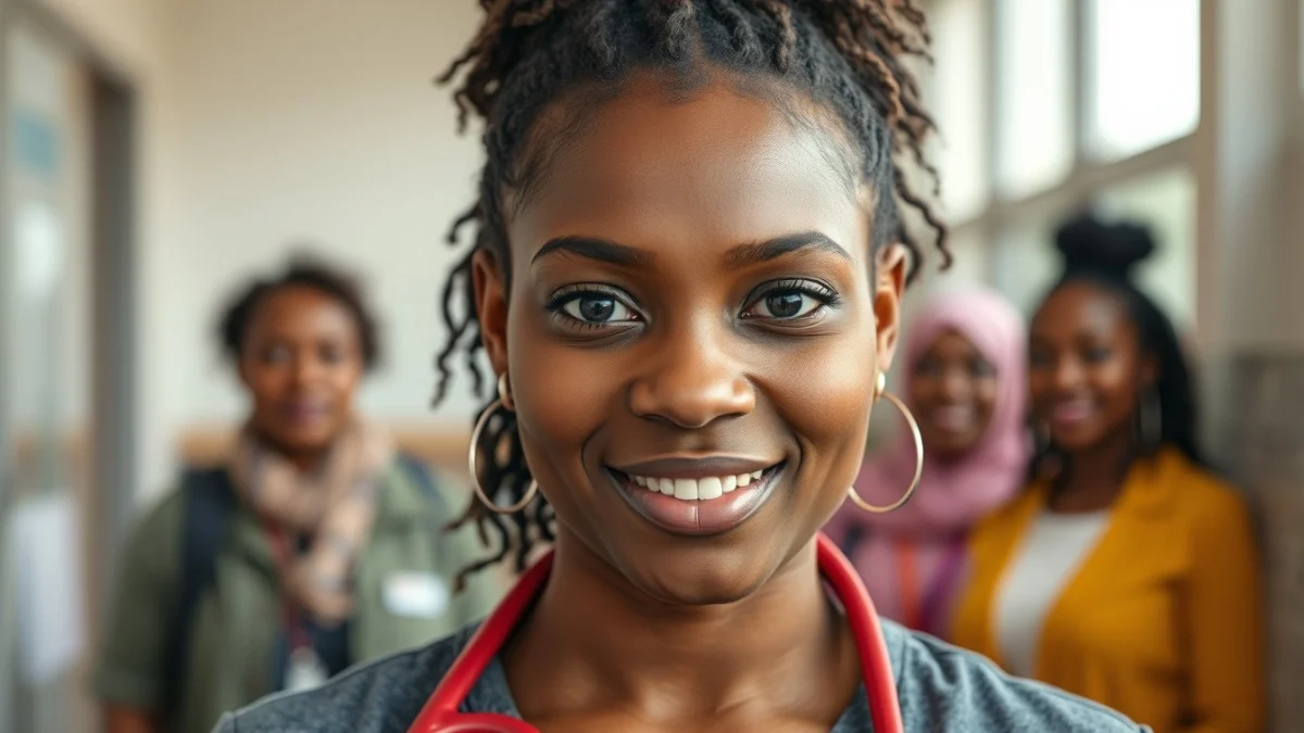 Learner studying caregiving skills in a professional training environment