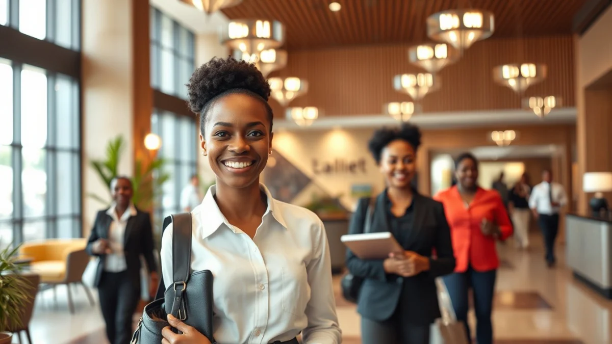 Person learning handle guest complaints professionally in hotels in a modern educational setting