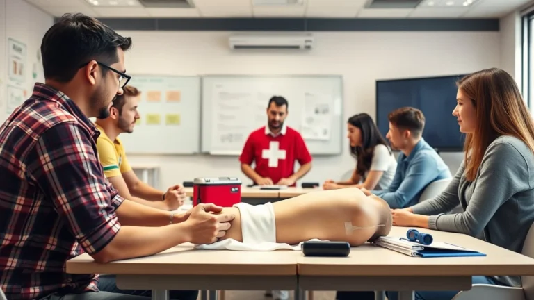Person learning first aid skills in a practical training setting