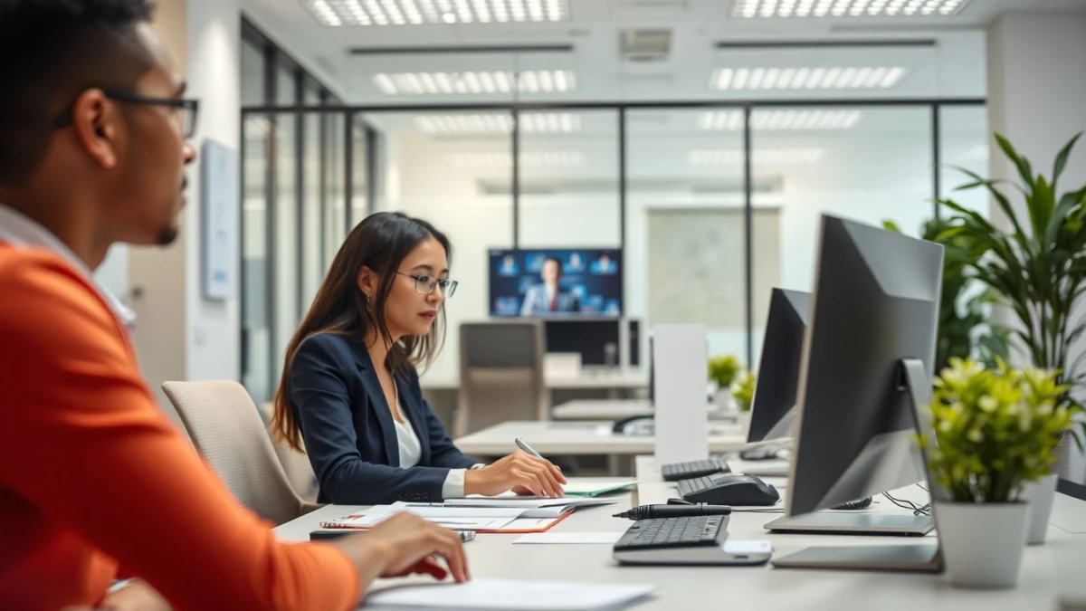 Professional learning office and administrative skills in a modern workspace