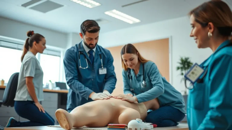 Person learning first aid skills in a practical training setting