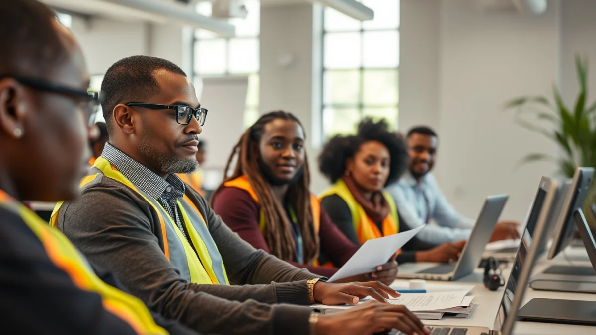 Person learning prepare a winning construction tender submission in a modern educational setting