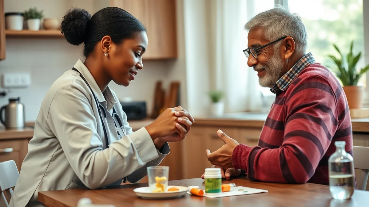 Learner studying caregiving skills in a professional training environment