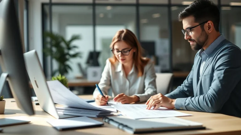 Person learning business skills in a clean modern workspace