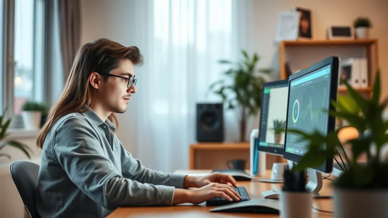 Person learning safely shut down and restart a computer in a modern educational setting