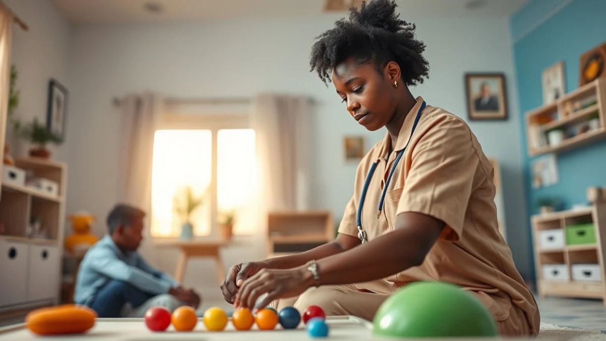 Learner studying caregiving skills in a professional training environment