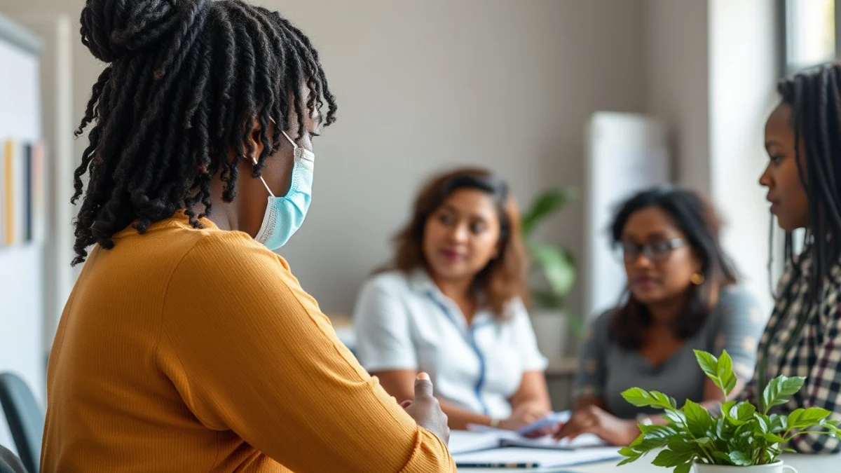 Learner studying caregiving skills in a professional training environment