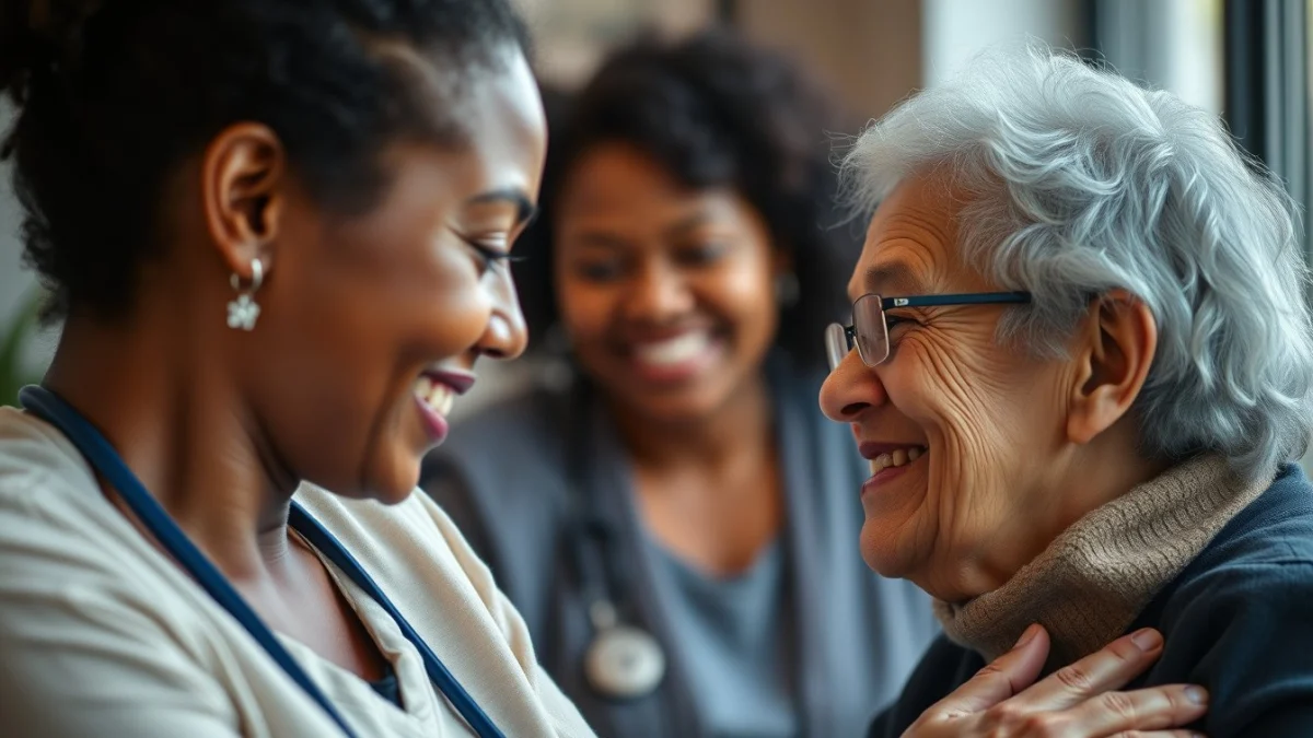 Learner studying caregiving skills in a professional training environment
