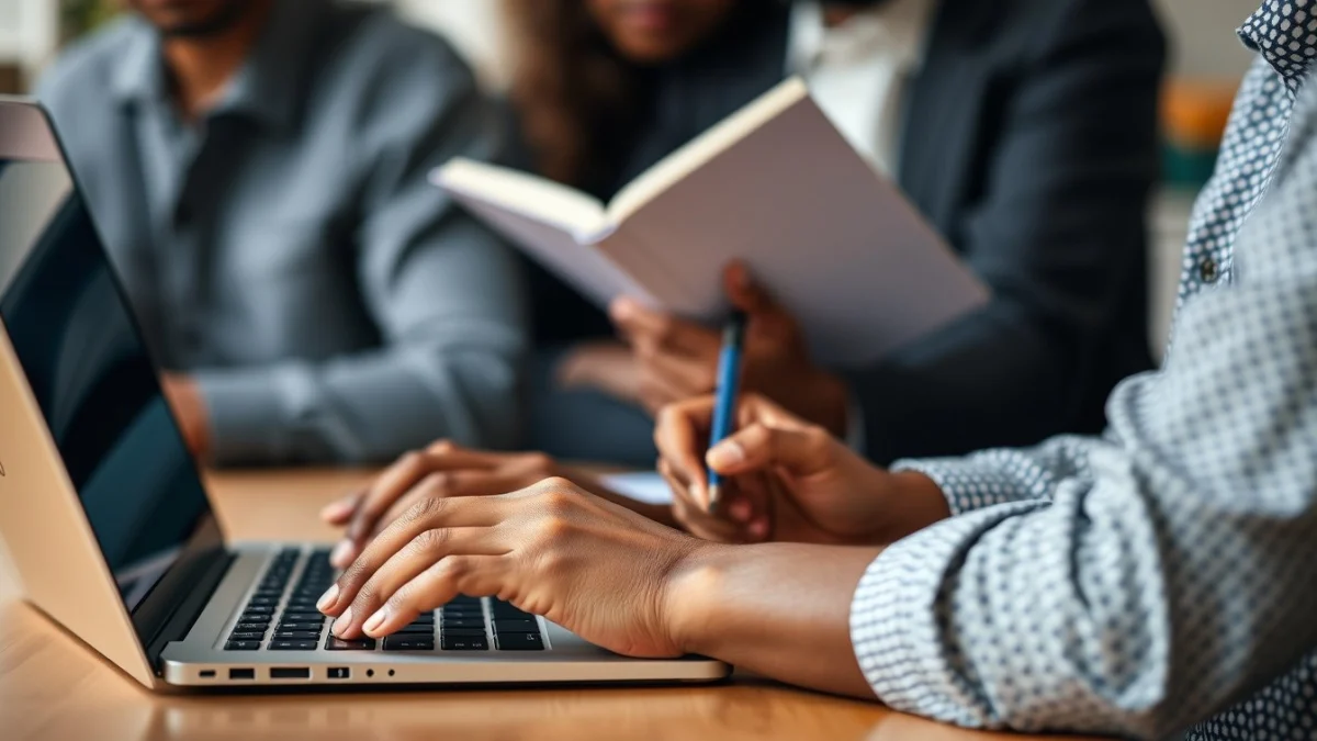 Person learning identifying and understanding target audience in a modern educational setting