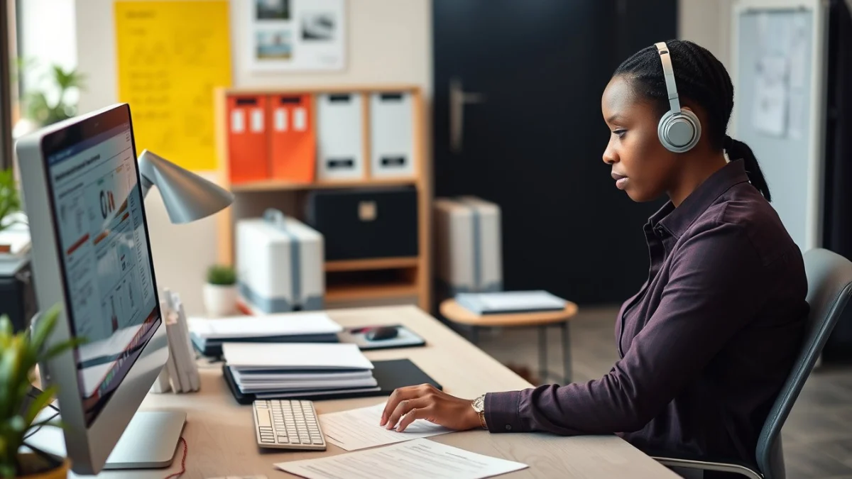 Professional learning office and administrative skills in a modern workspace