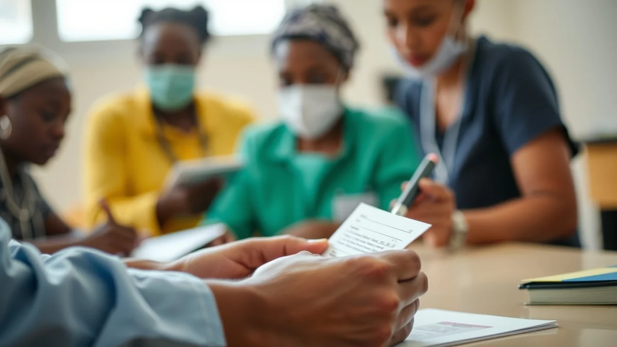 Learner studying caregiving skills in a professional training environment