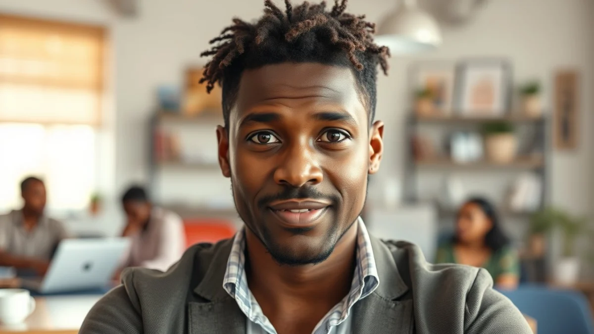 Person learning business skills in a clean modern workspace