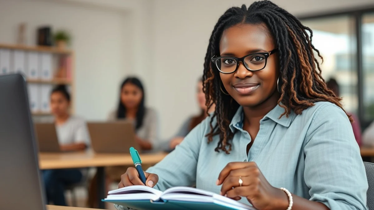 Person learning incorporating storytelling in content marketing in a modern educational setting