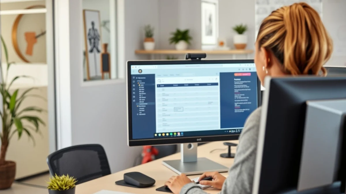 Person learning introduction to basic office software and tools in a modern educational setting