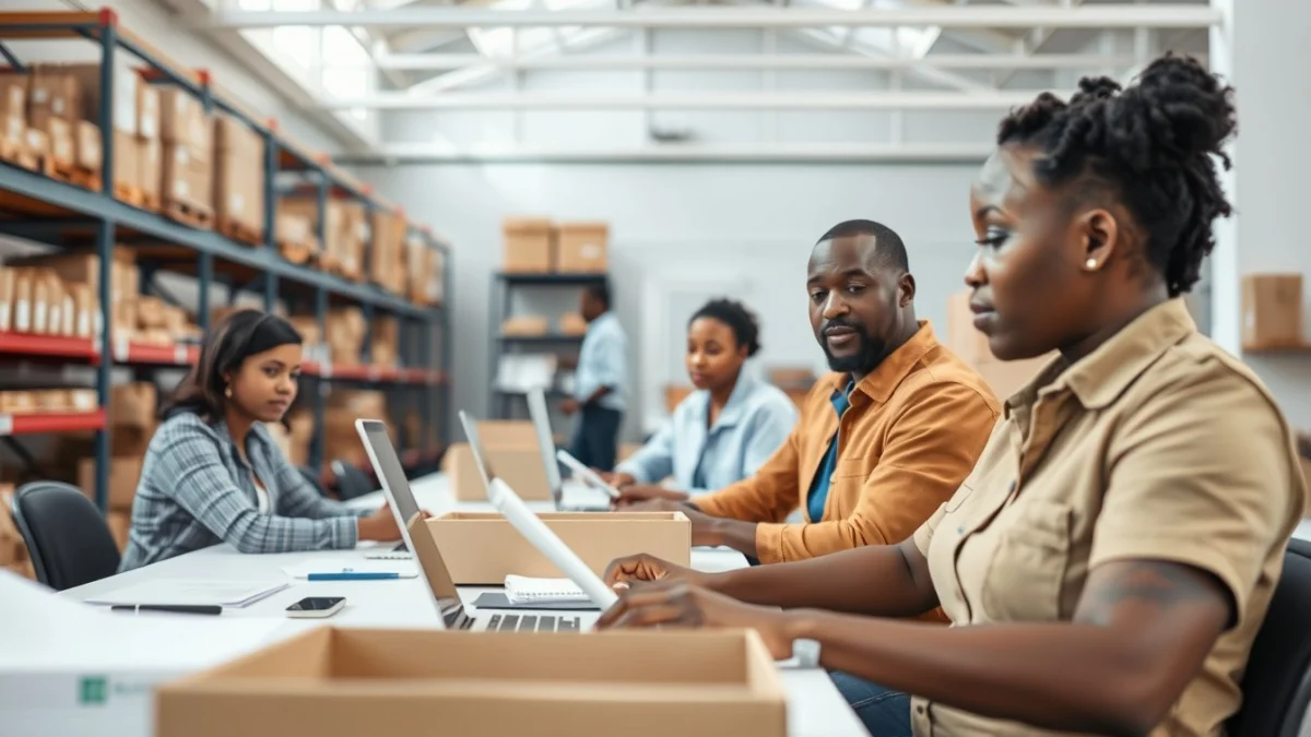 Person learning introduction to inventory management systems in a modern educational setting