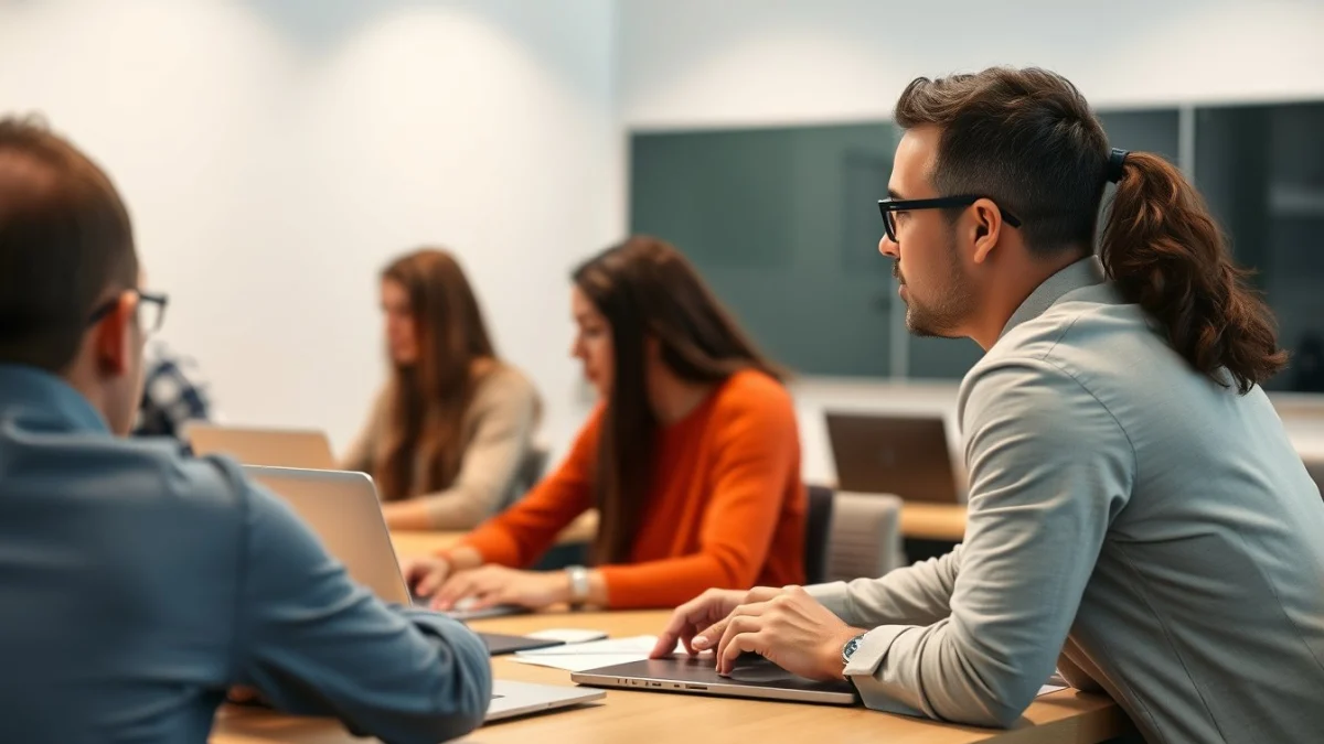 Person learning introduction to the accounting equation in a modern educational setting