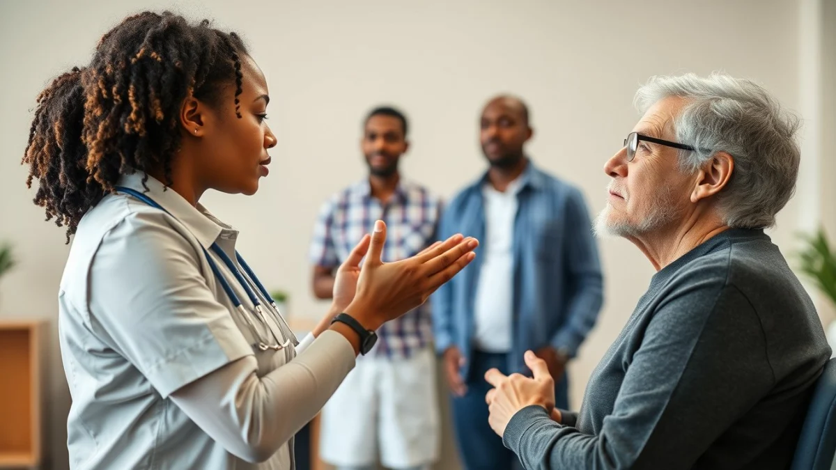 Learner studying caregiving skills in a professional training environment