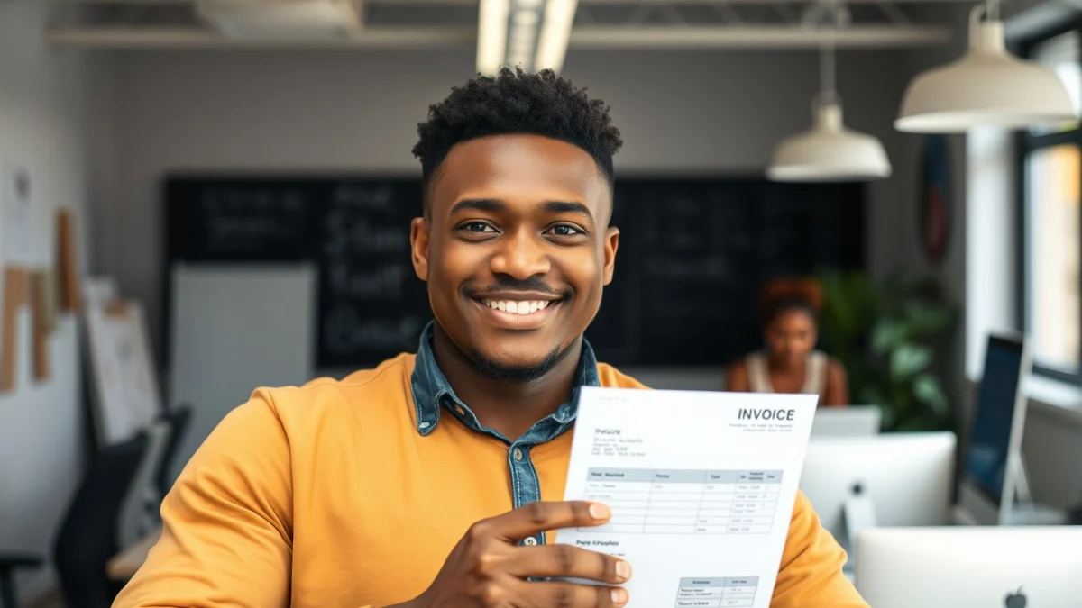 Person learning key elements required on each type of invoice in a modern educational setting