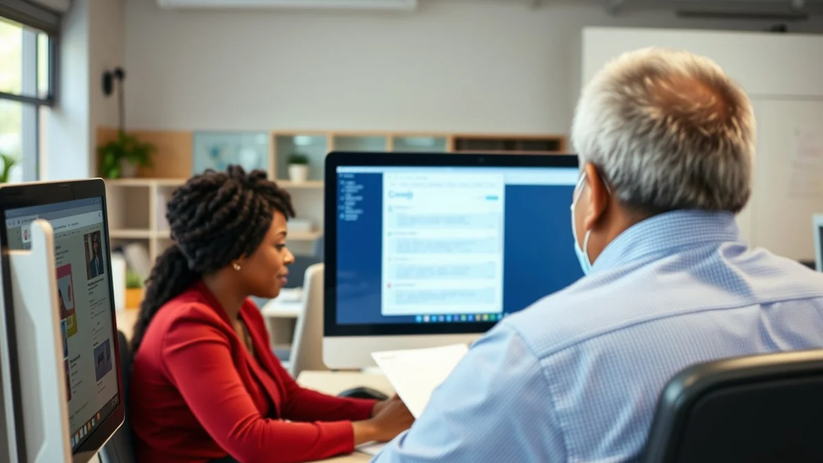 Professional learning office and administrative skills in a modern workspace