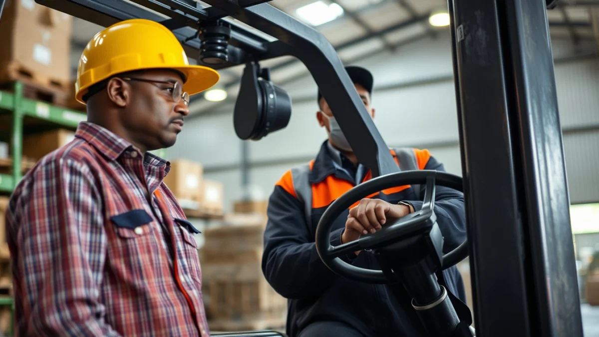 Person learning key skills required for effective warehouse supervision in a modern educational setting