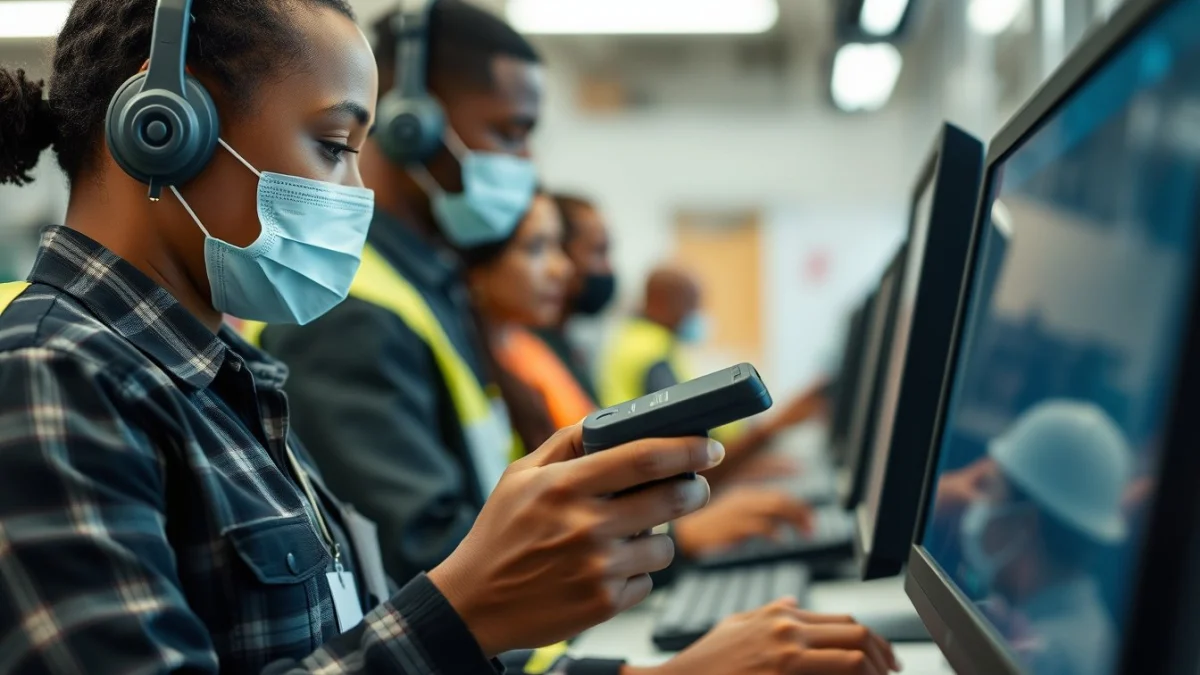 Person learning key skills required in dispatch operations in a modern educational setting