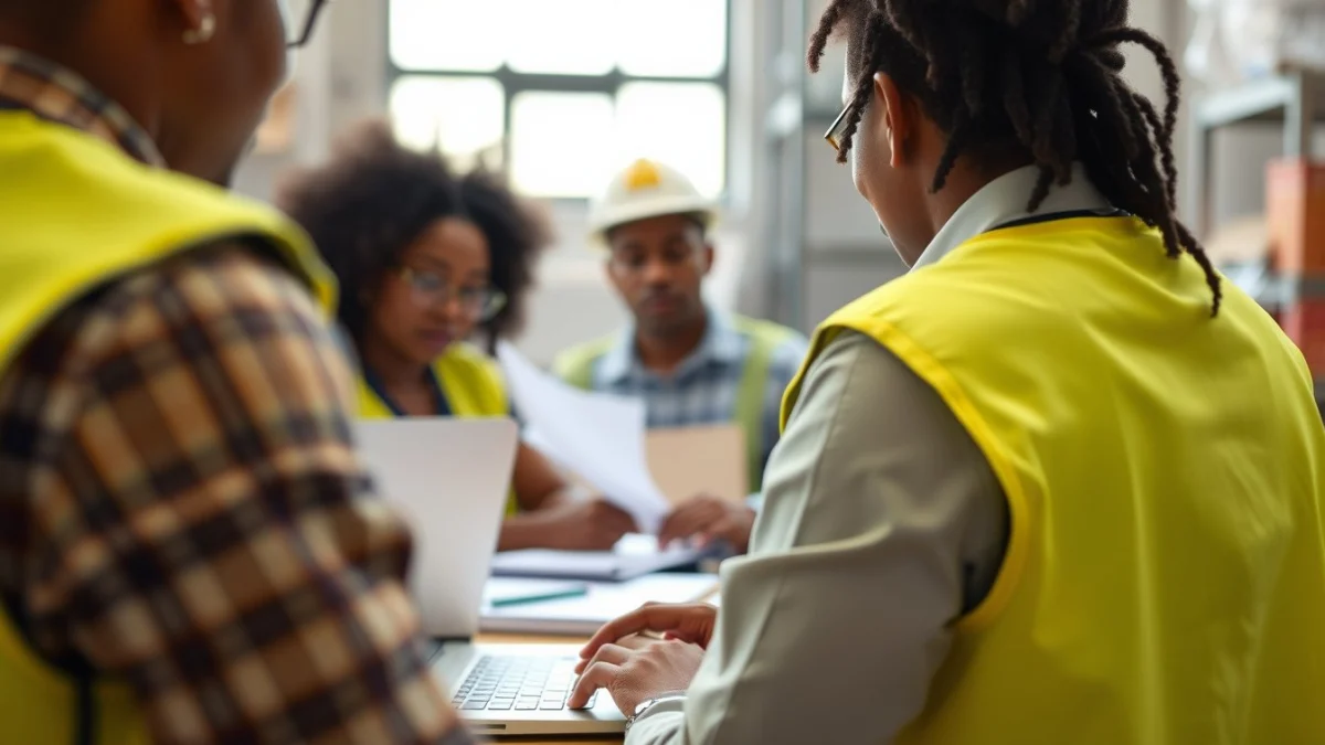 Person learning key terms in procurement and tendering in a modern educational setting