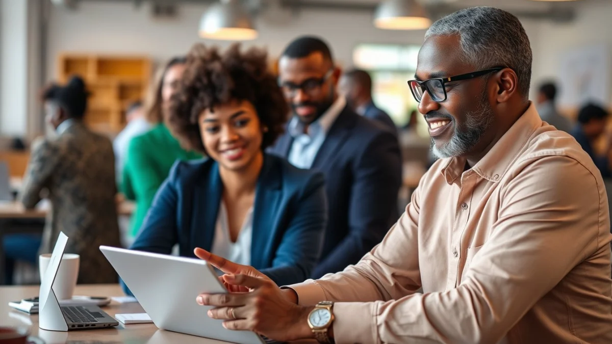 Person learning linkedin for business networking and marketing in a modern educational setting