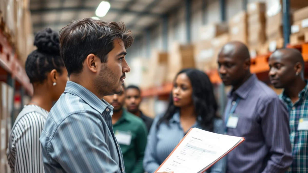 Person learning maintaining accurate stock issue records in a modern educational setting