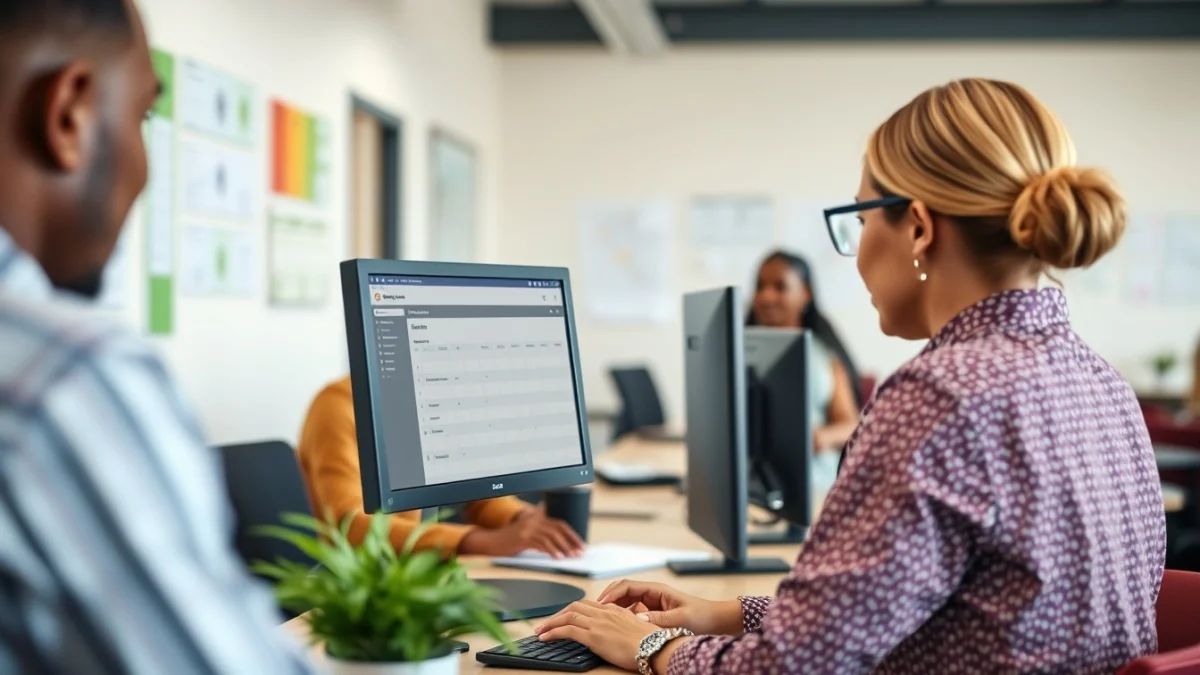 Person learning maintaining attendance and visitor logs in a modern educational setting