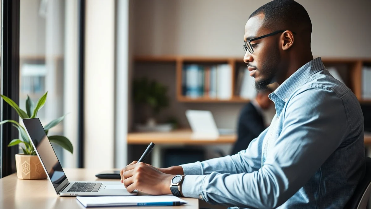 Person learning maintaining transparency and trust with audiences in a modern educational setting