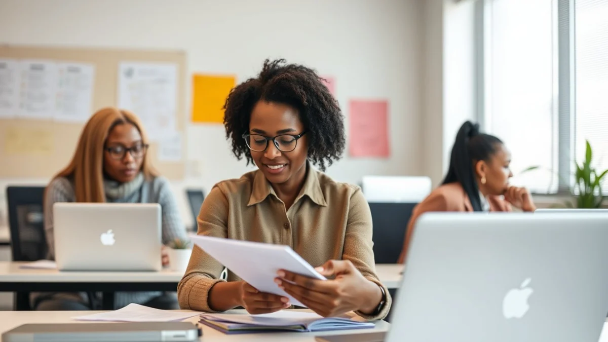 Professional learning office and administrative skills in a modern workspace