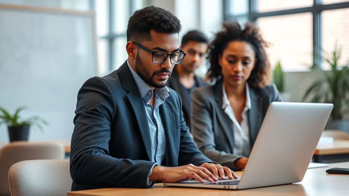 Person learning managing difficult candidates and clients professionally in a modern educational setting