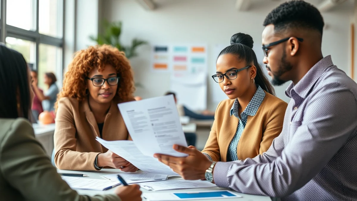 Person learning marketing coordinator interview questions and answers in a modern educational setting
