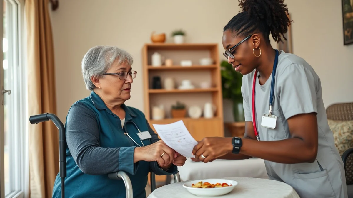 Learner studying caregiving skills in a professional training environment