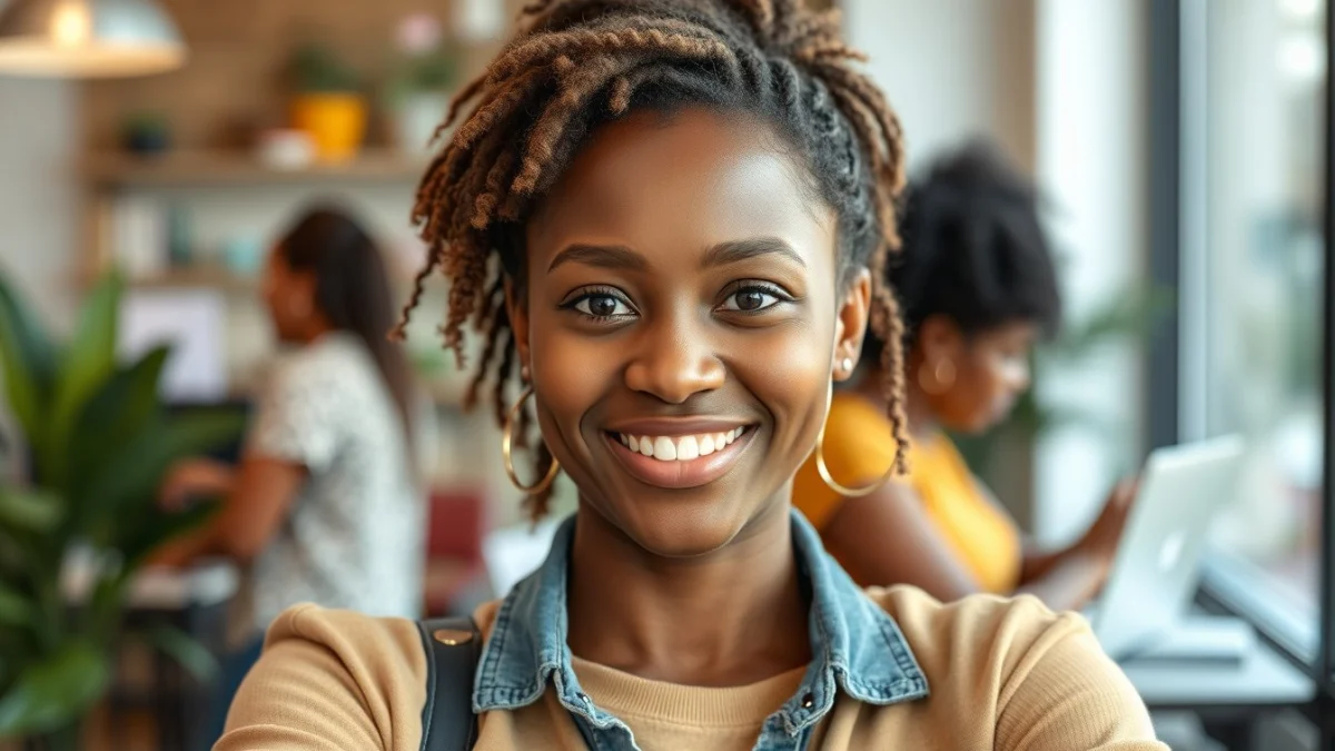 Person learning networking and collaborating with other creators in a modern educational setting