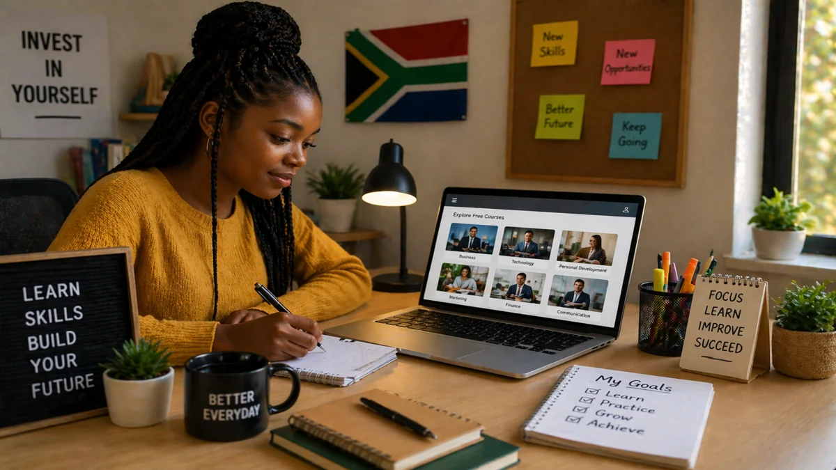 Online learning workspace for free courses in South Africa