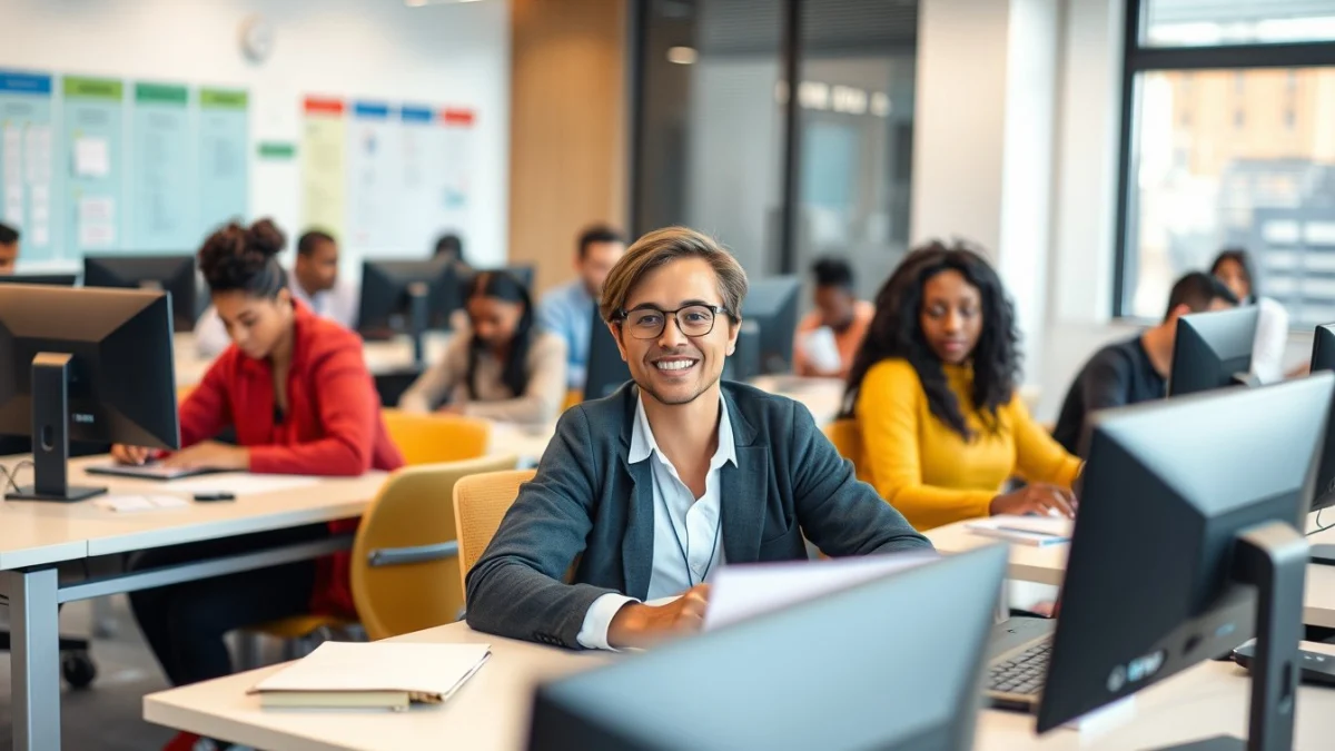 Professional learning office and administrative skills in a modern workspace